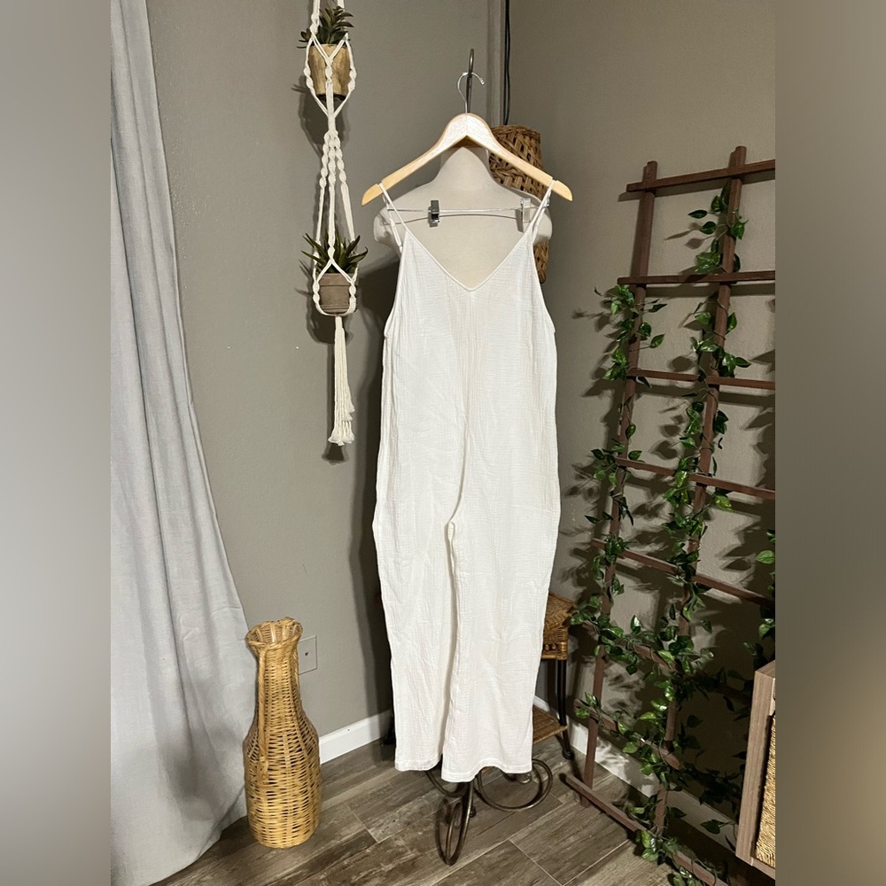 ONIA
Cotton-gauze Wide-leg Jumpsuit In White - Picture 2 of 8
